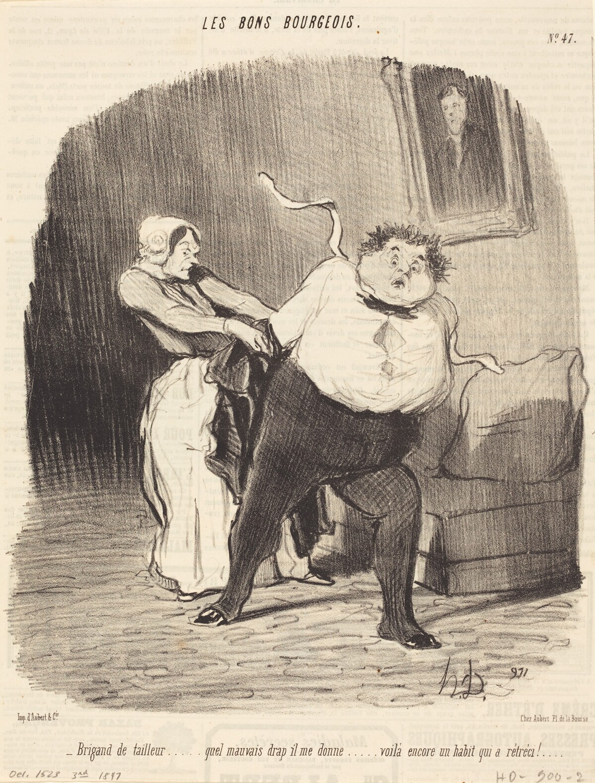 Brigand de tailleur... encore un habit... rétréci! by Honoré Daumier