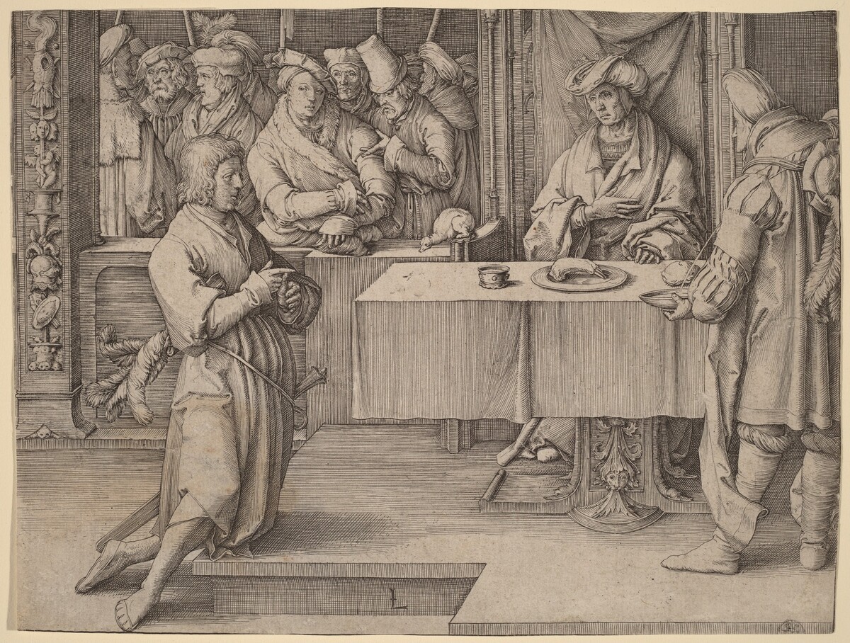 Joseph Interprets the Dreams of the Pharaoh by Lucas van Leyden