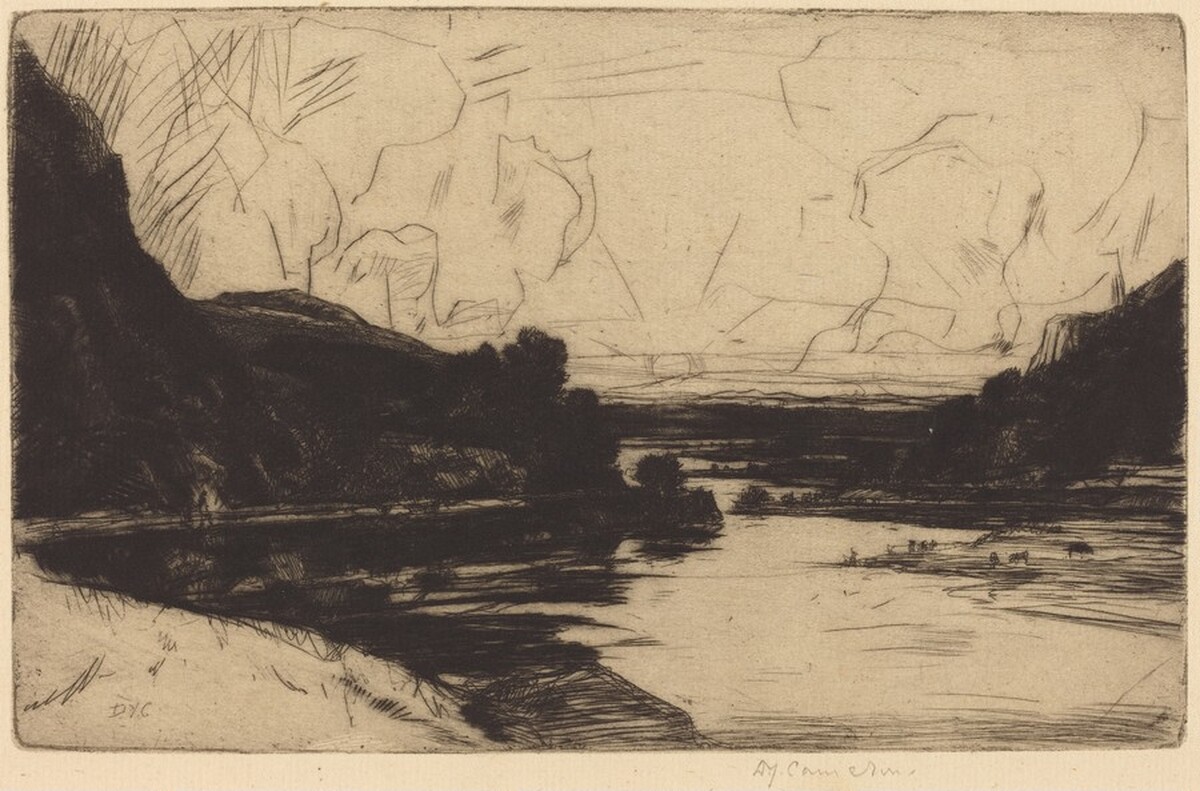 On the Ourthe by David Young Cameron