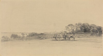 L'Ile aux Moines with Figure and Cart