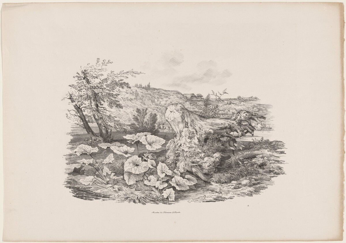 Landscape with a Tree Trunk by Carl August Lebschée