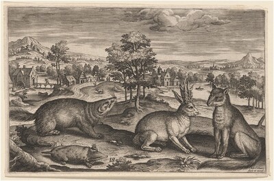 A Mole, a Badger, a Horned Hare and a Fox