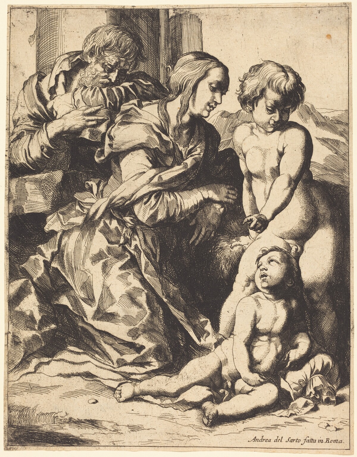 The Holy Family by Pierre Brebiette after Andrea del Sarto