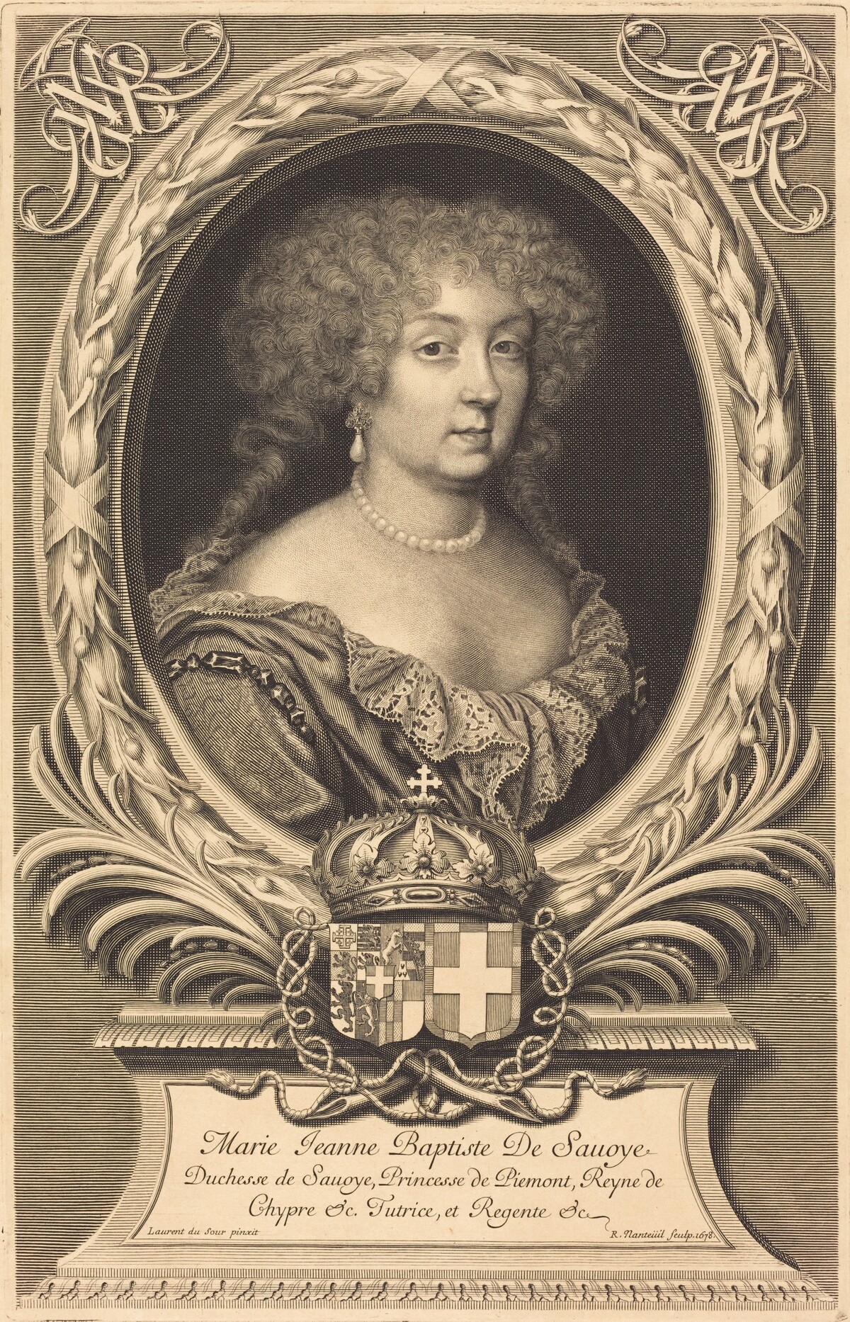 Marie-Jeanne-Baptiste, Duchesse de Savoie by Robert Nanteuil after Laurent Dufour