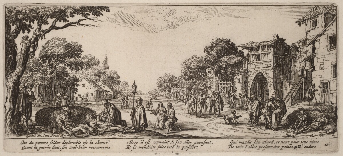 Dying Soldiers by the Roadside by Gerrit van Schagen after Jacques Callot