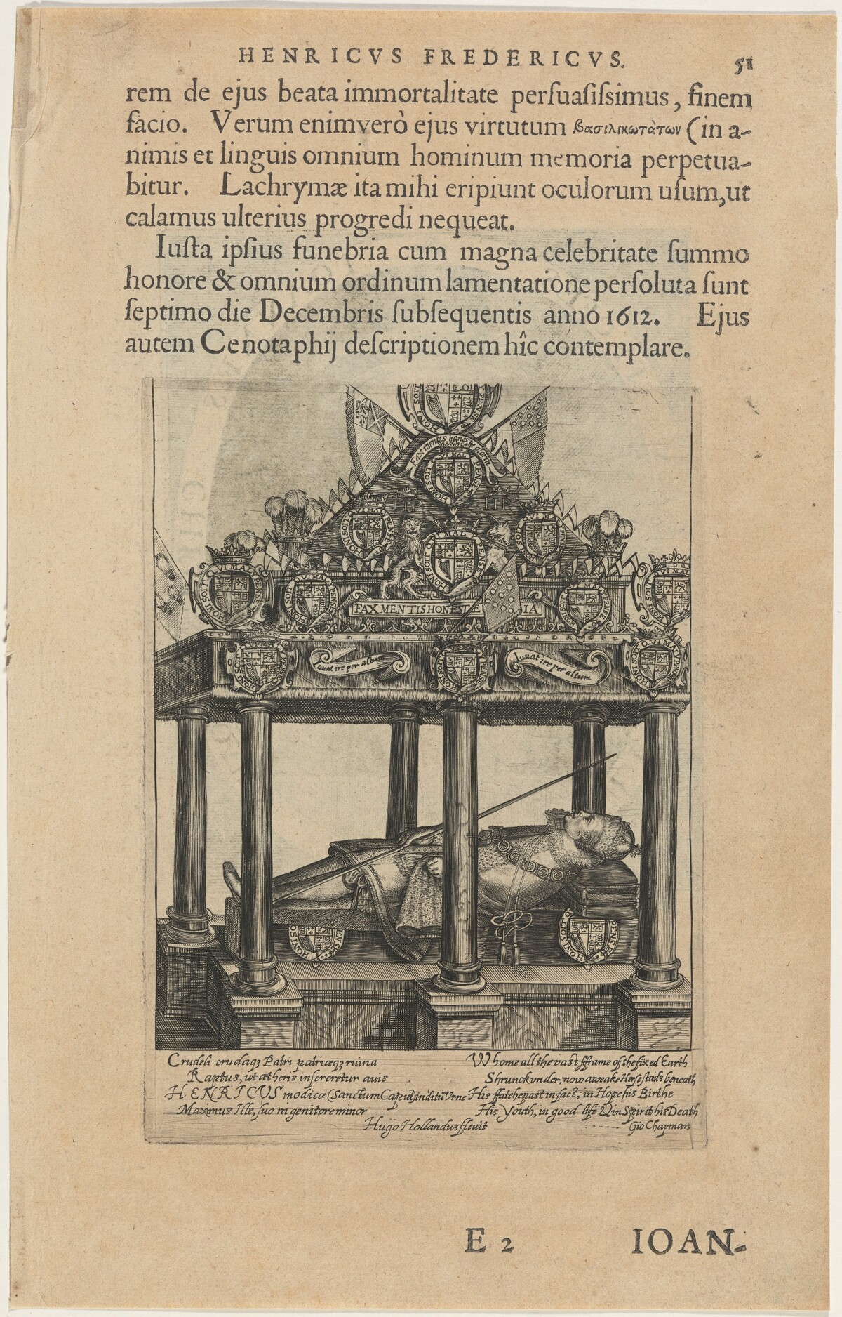 Prince Henry's Hearse by Willem de Passe and Magdalena de Passe