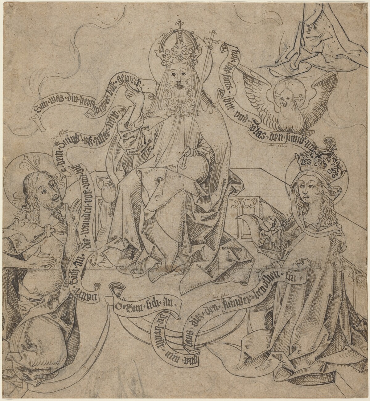 Christ and Mary Interceding with God the Father by German 15th Century