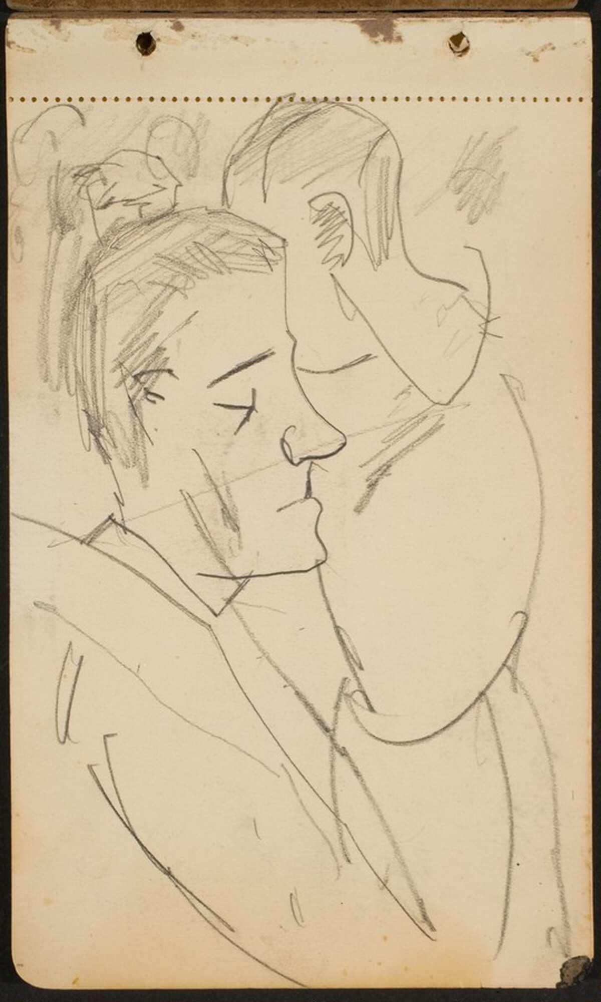 zwei männliche Profile (Two Male Profiles) [p. 1] by Max Beckmann