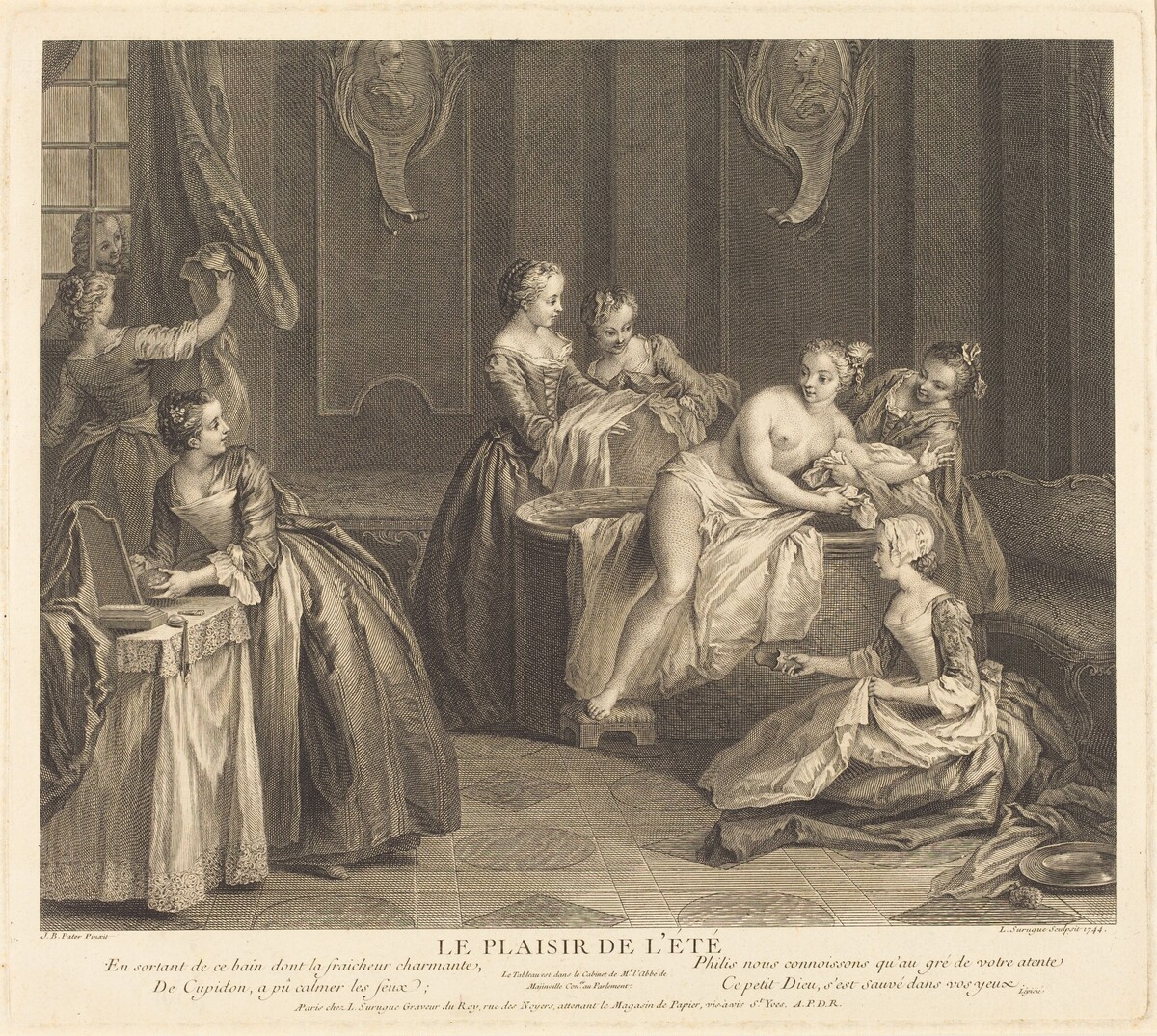 Les plaisir de l'ete by Louis de Surugue de Surgis after Jean-Baptiste Joseph Pater