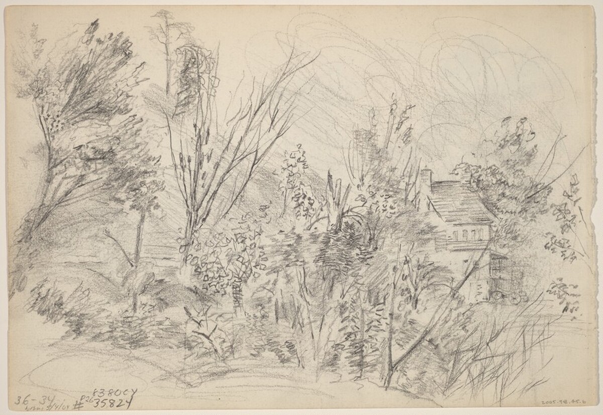 Trees and Cottage [verso] by John Marin