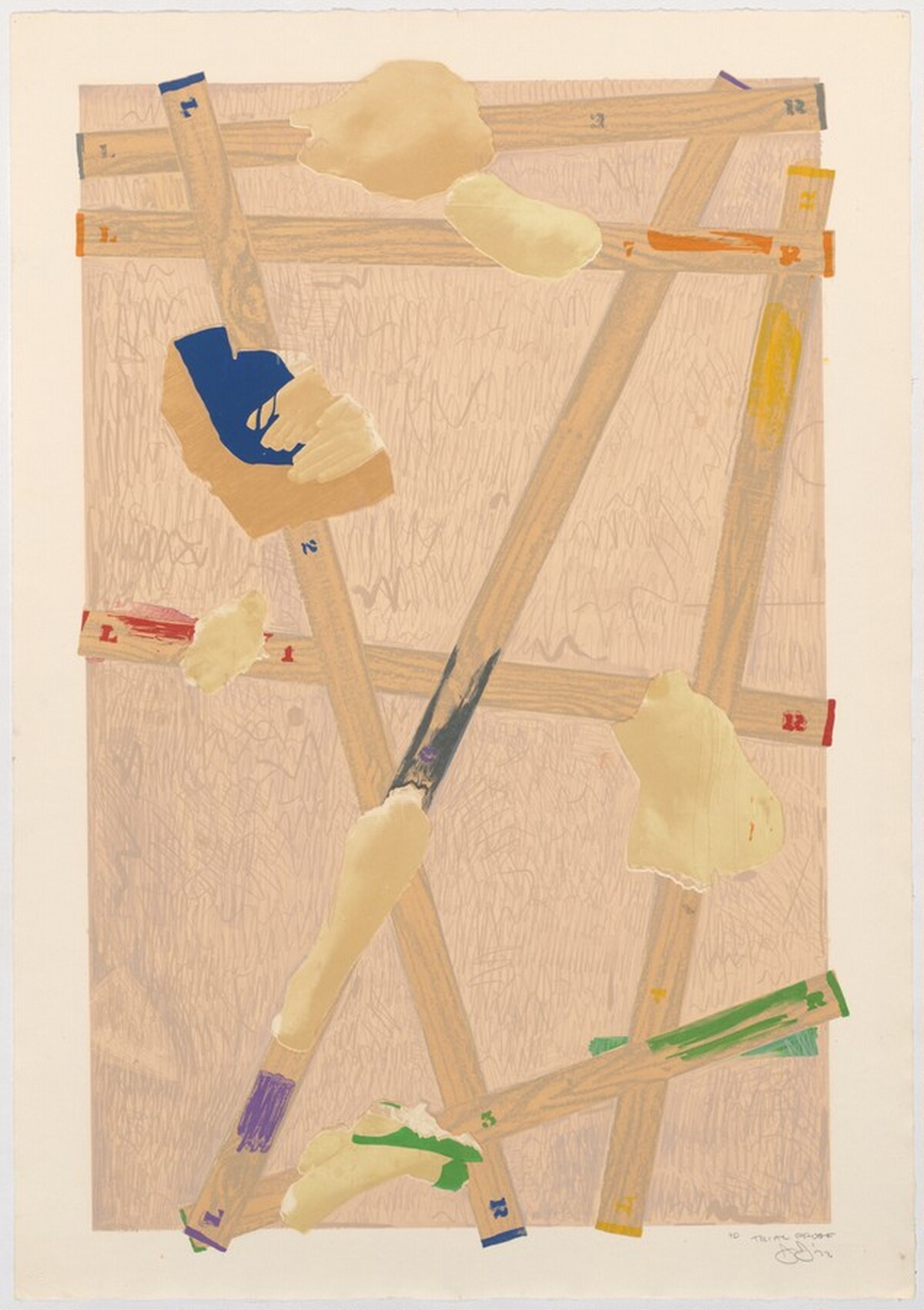 Four Panels from Untitled 1972 [D panel, trial proof 9] by Jasper Johns