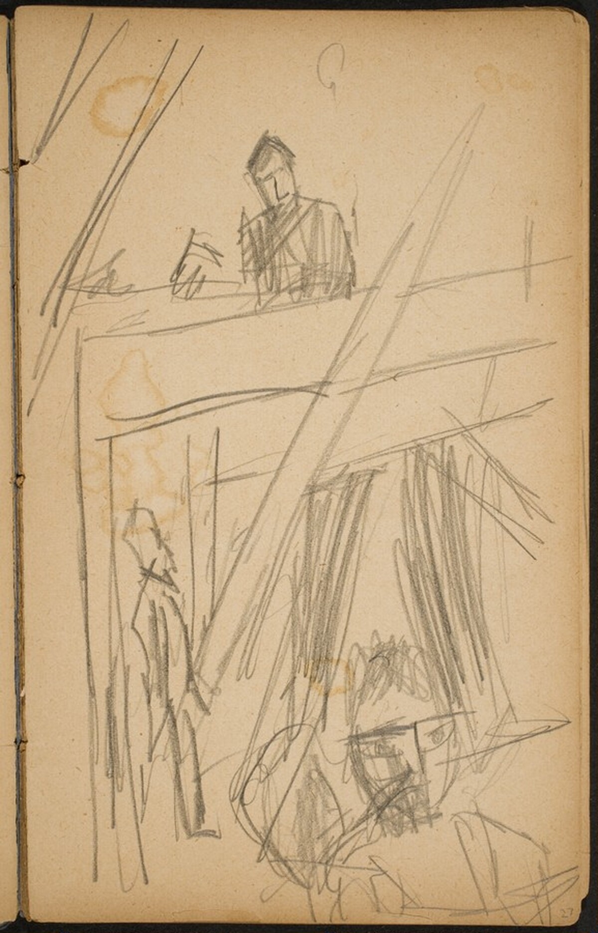 Drei Figuren in Interieur (Three Figures in a Building) [p. 27] by Max Beckmann