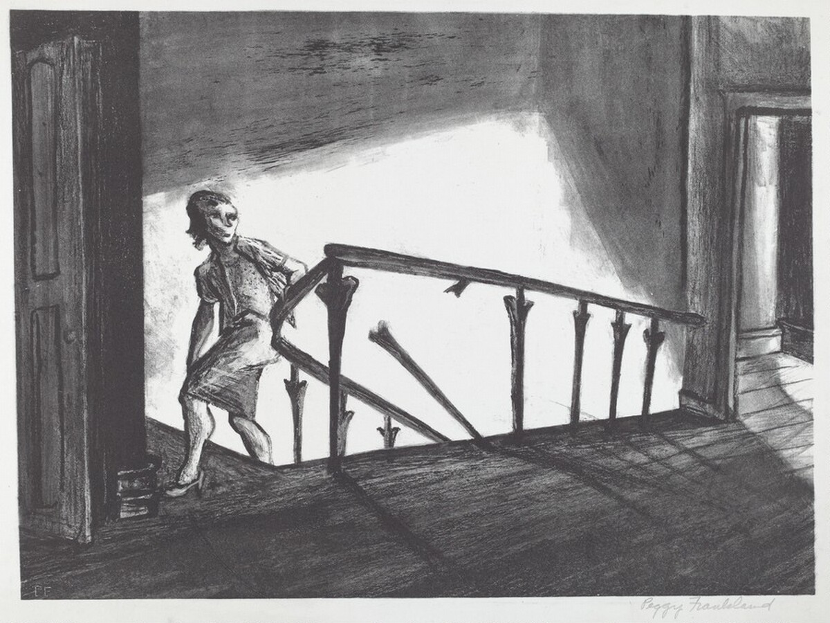 Untitled (Woman on Stairway) by Peggy Frankland