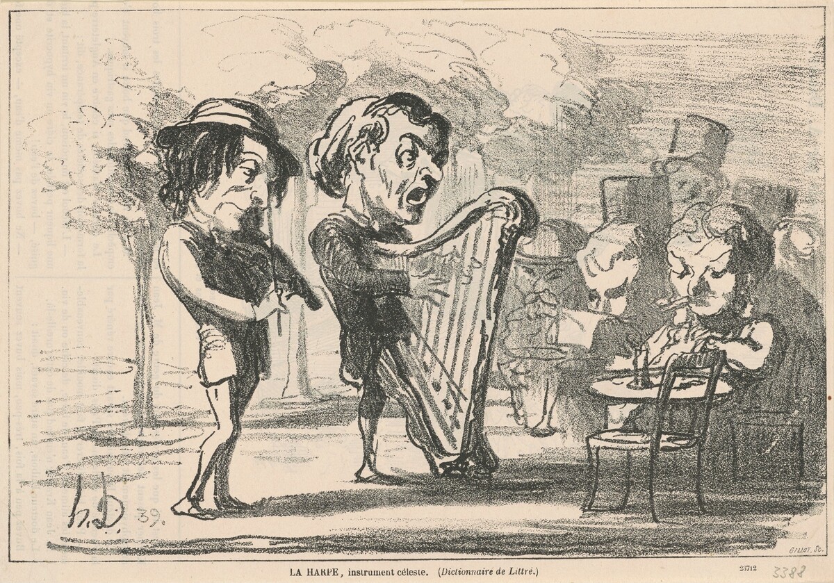 La harpe, instrument céleste by Honoré Daumier