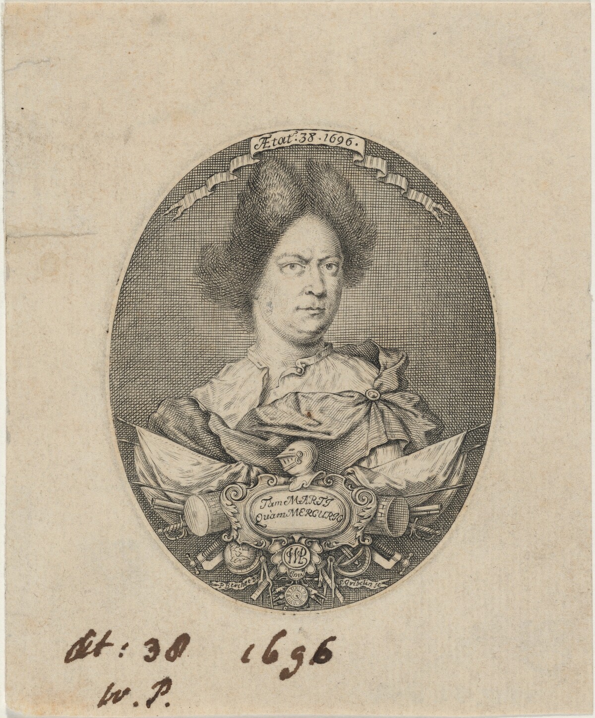 Chronologer William Parsons by Simon Gribelin II after Pierre Berchet