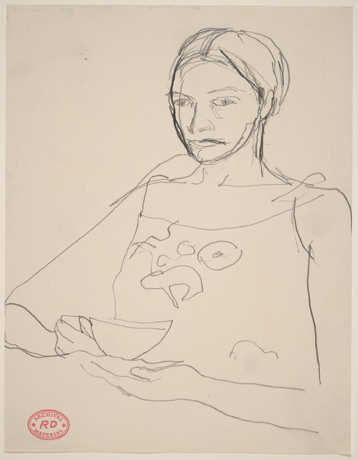 Untitled [woman holding a cup] by Richard Diebenkorn