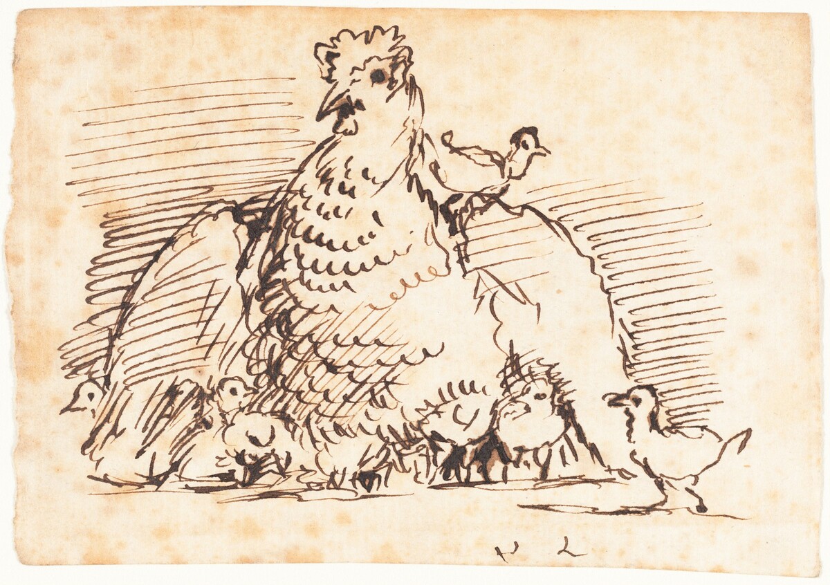 Hens and Chicks by John Linnell
