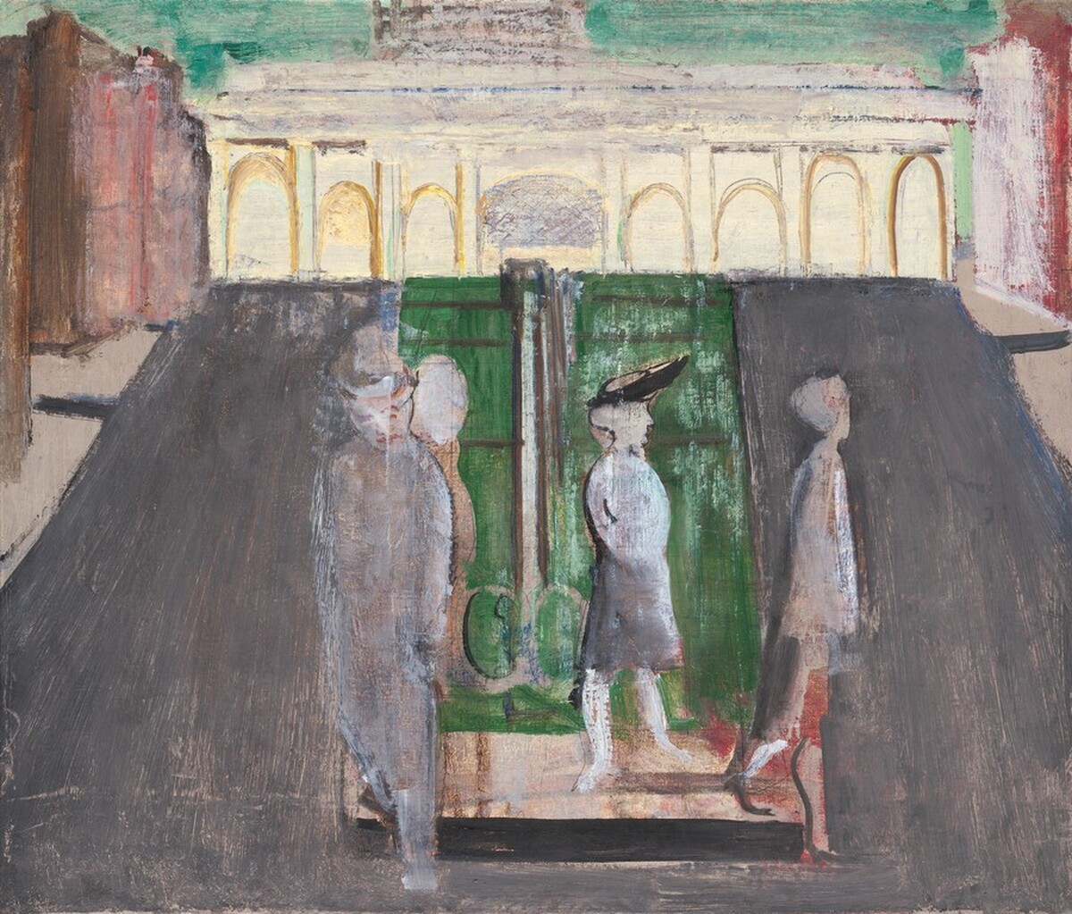Untitled (four figures in a plaza) by Mark Rothko