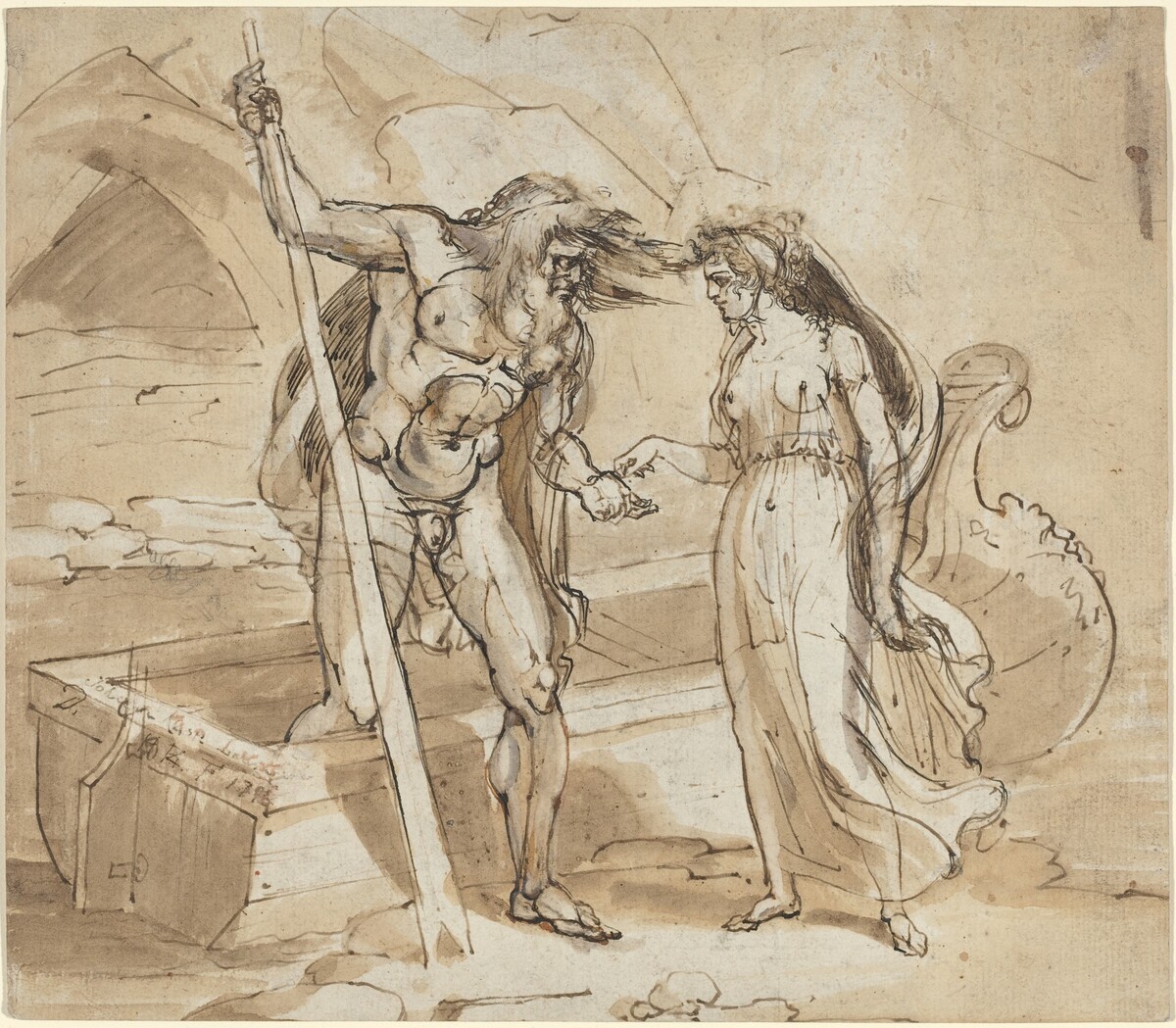 Psyche Giving Her Coin to Charon by Attributed to Henry Tresham