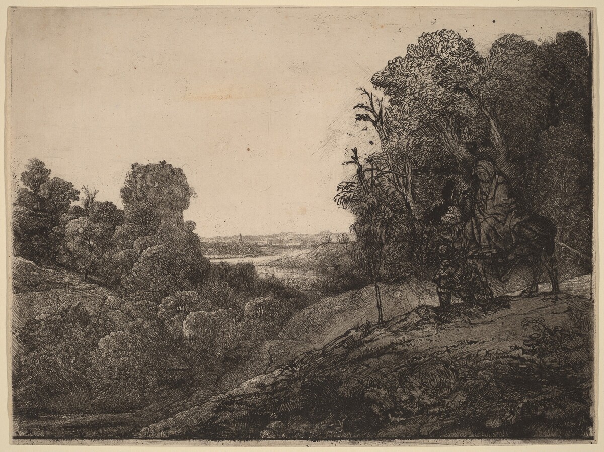 The Flight into Egypt: Altered from Seghers by Rembrandt van Rijn