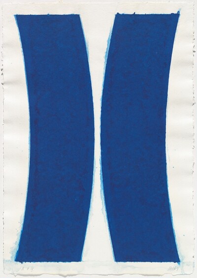 Colored Paper Image V (Blue Curves)