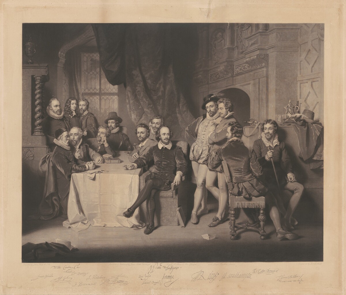 Shakespeare and His Contemporaries by James Faed, after John Faed