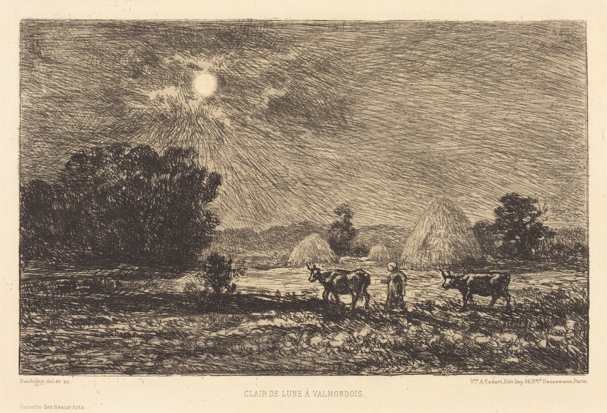 Moonlight at Valmondois (Clair de lune a Valmondois) by Charles-François Daubigny