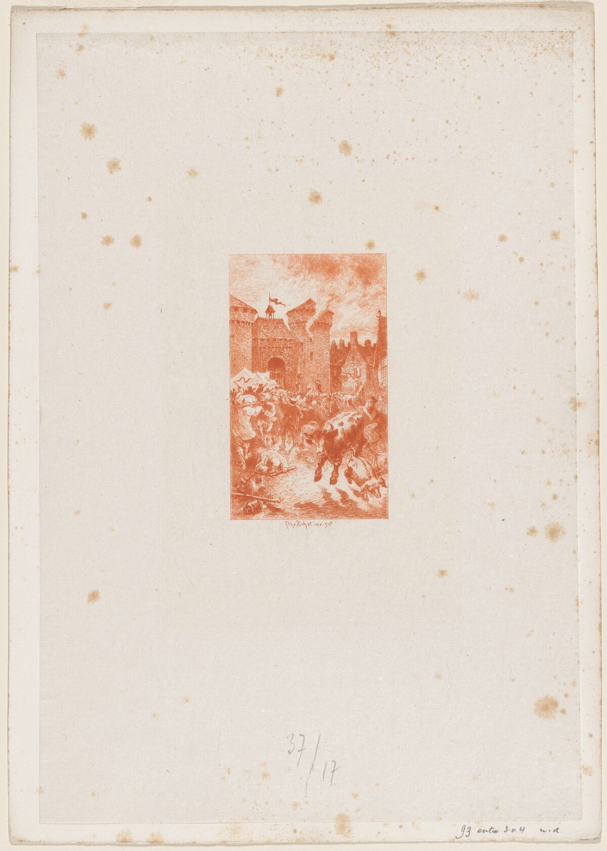 A cette lueur soudaine... by Félix-Hilaire Buhot