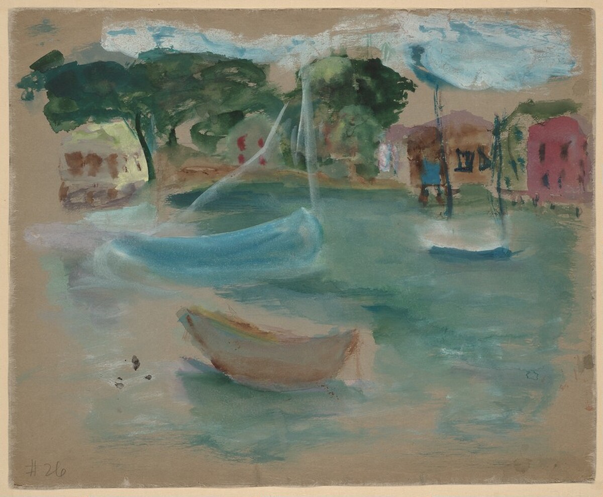Harbor with Sail Boats [verso] by Mark Rothko