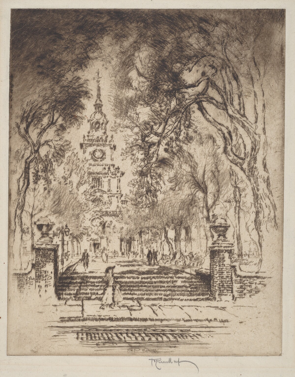The Square, Independence Square, Philadelphia by Joseph Pennell