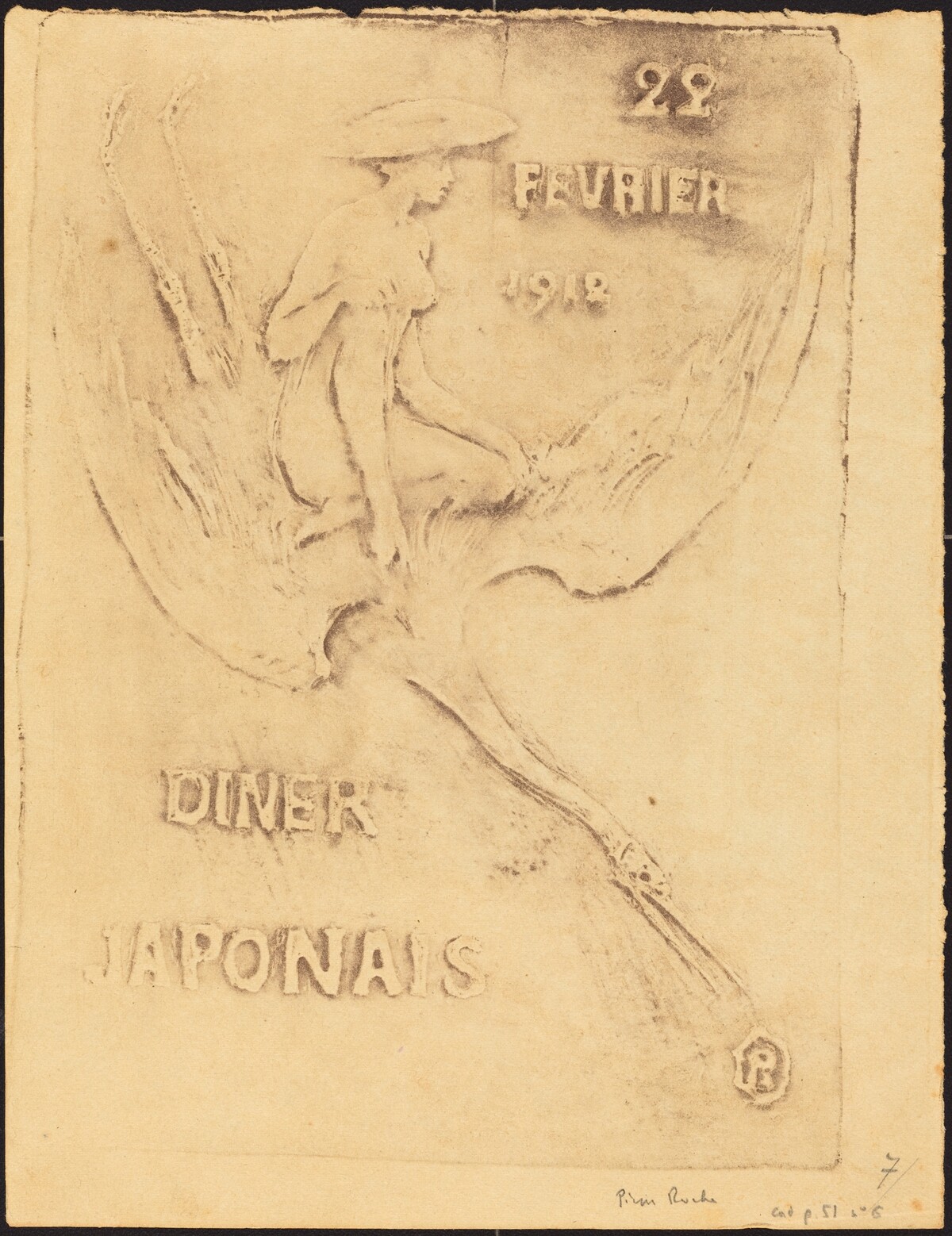 Femme et Cygne, 22 fevrier 1912, Diner Japonaise (Woman and Bird, 22 February 1912, J by Pierre Roche