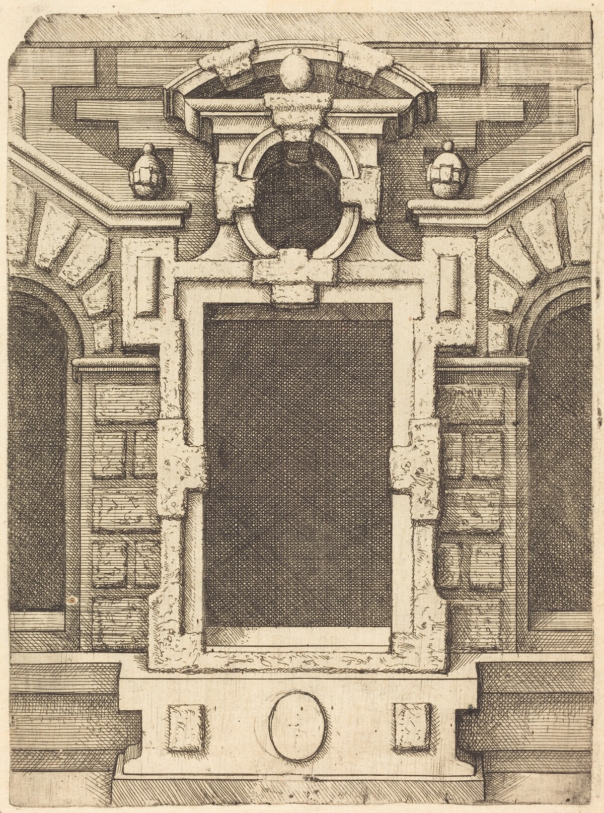 Pedimented Windows by Wendel Dietterlin (author) and anonymous etcher