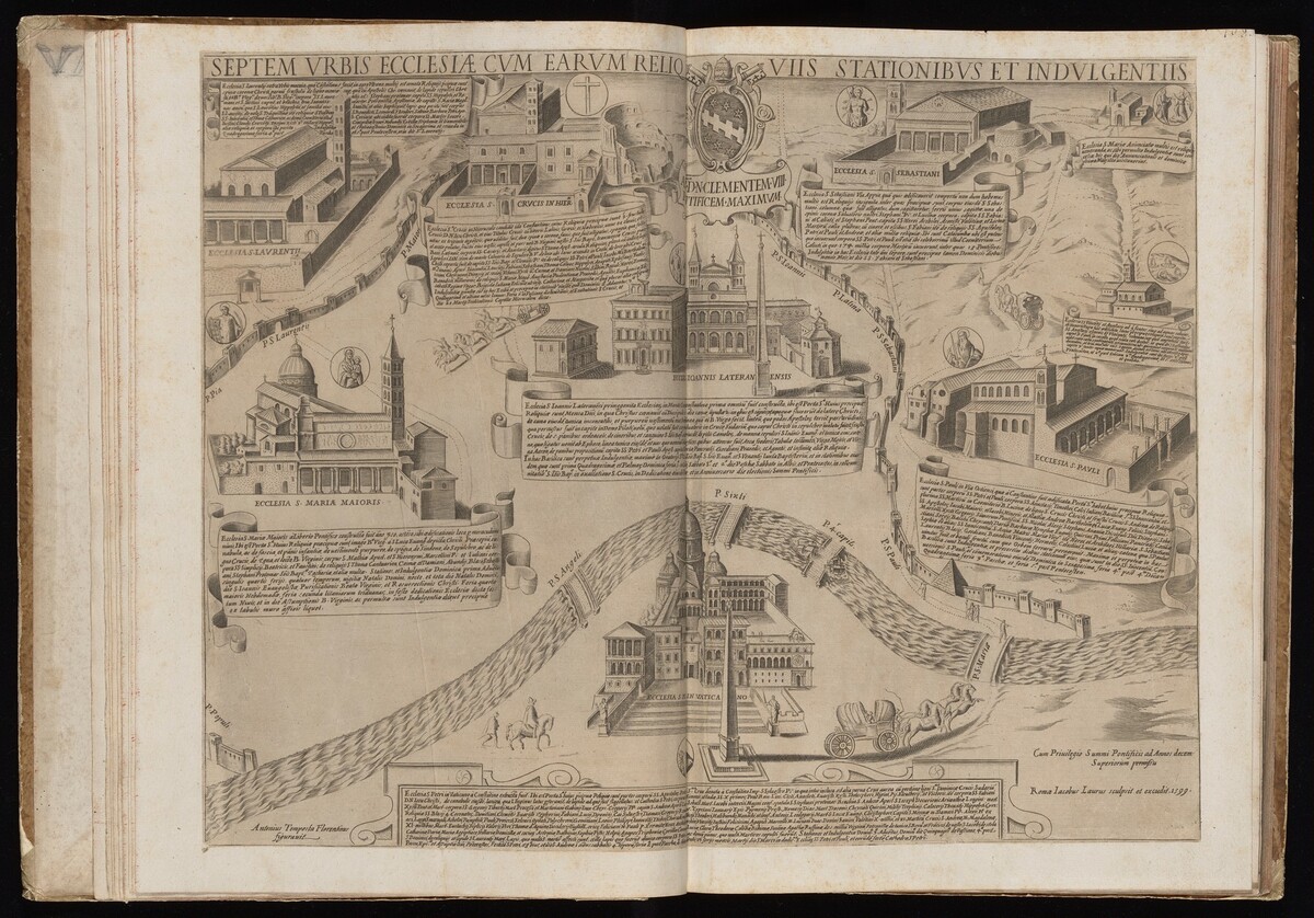 Septem Urbis Ecclesiae [Seven Churches of Rome] by Giacomo Lauro, after Antonio Tempesta