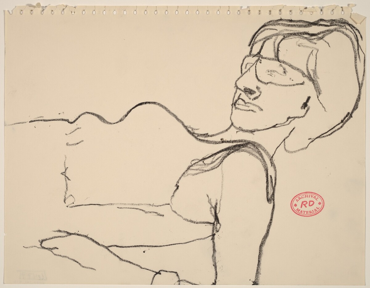Untitled [woman reclining in glasses] by Richard Diebenkorn