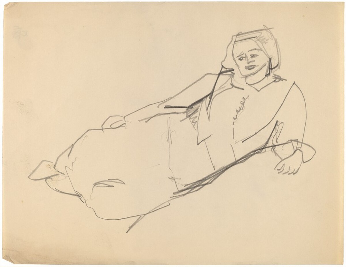 Reclining Female, Leaning on Left Elbow by Mark Rothko