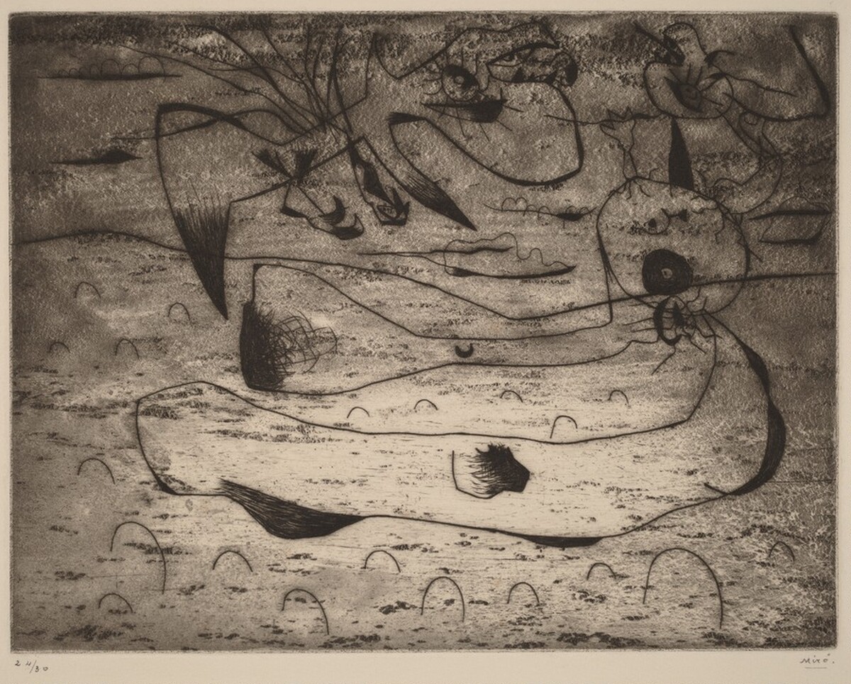 The Eagle and the Woman at Night by Joan Miró