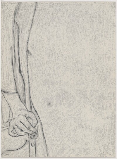 Hand on Chair from Partial Nude on White