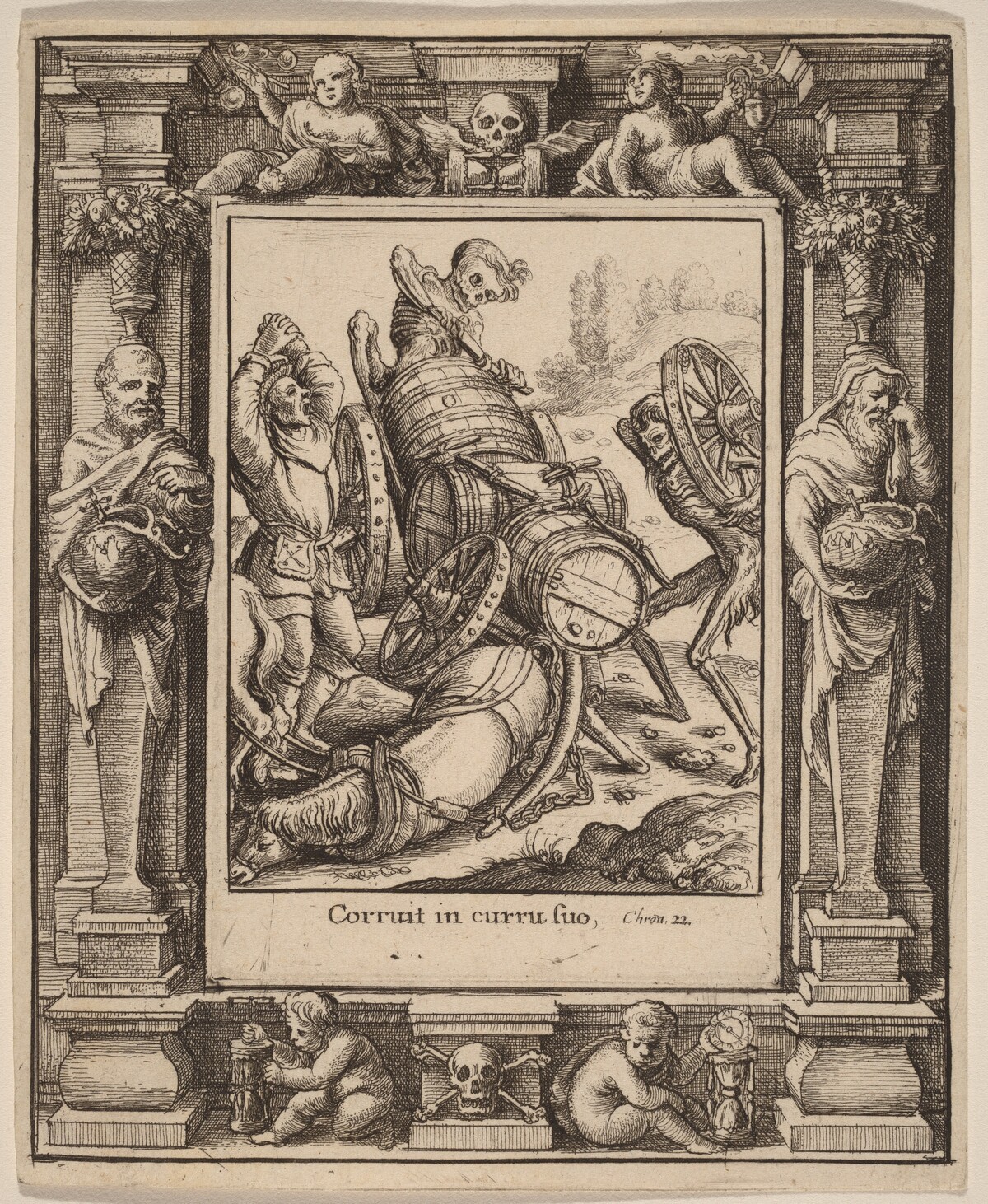 Waggoner by Wenceslaus Hollar after Hans Holbein the Younger after Abraham van Diepenbeeck