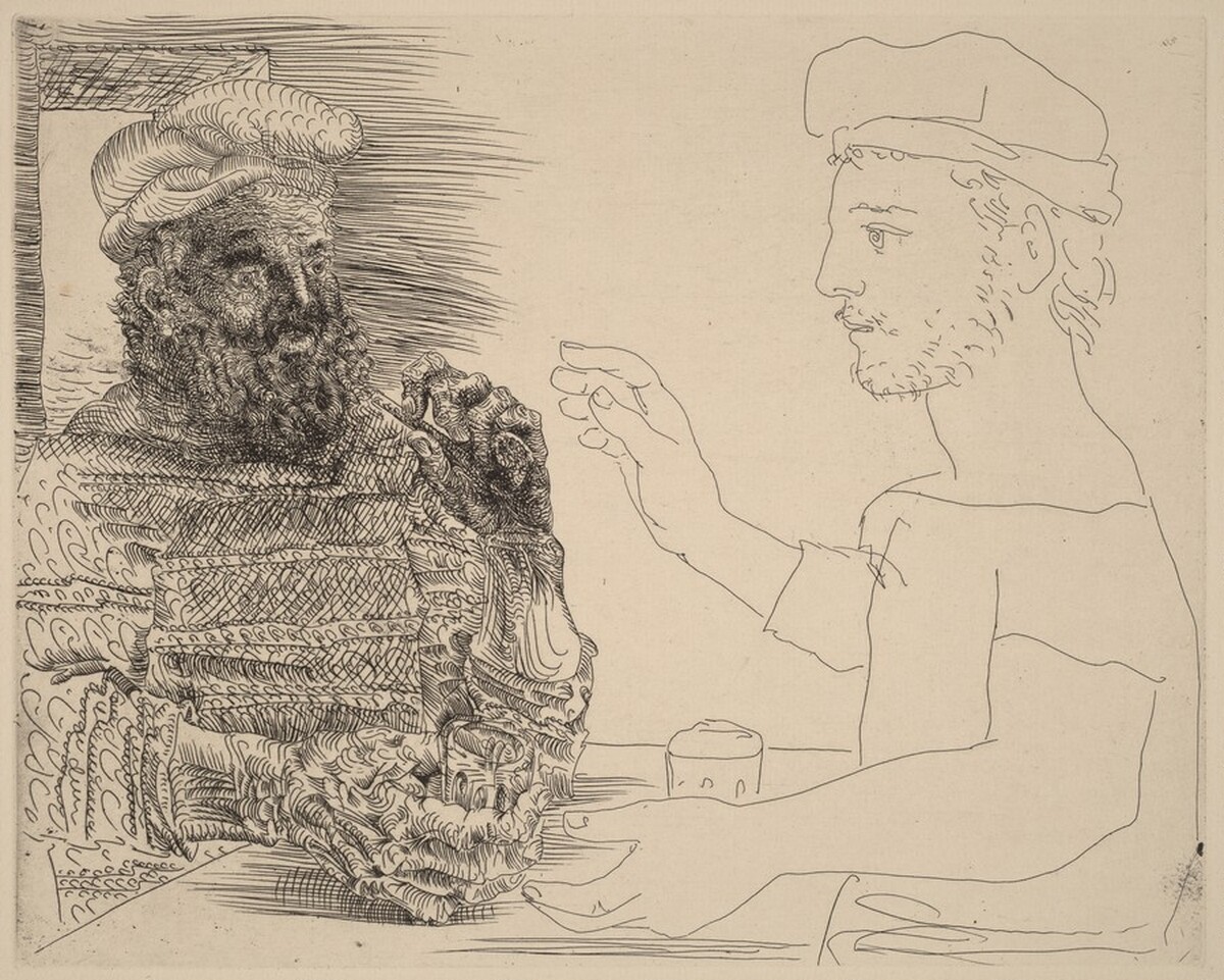 Two Catalonian Drinkers (Deux buveurs catalans) by Pablo Picasso