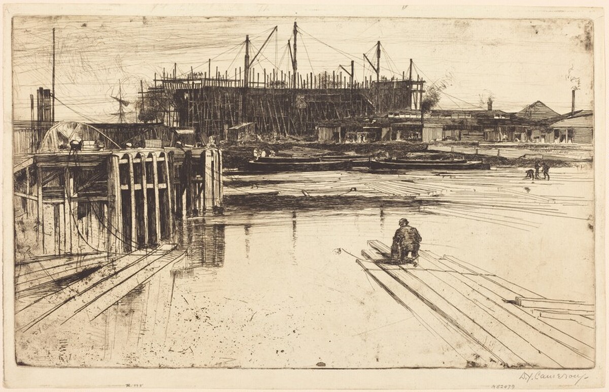 The Building of the Ship by David Young Cameron