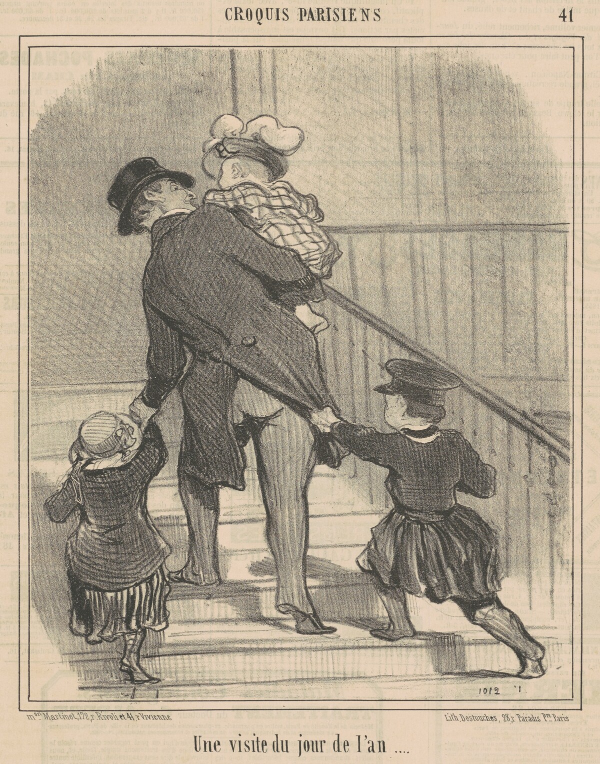 Une visite du jour de l'an by Honoré Daumier