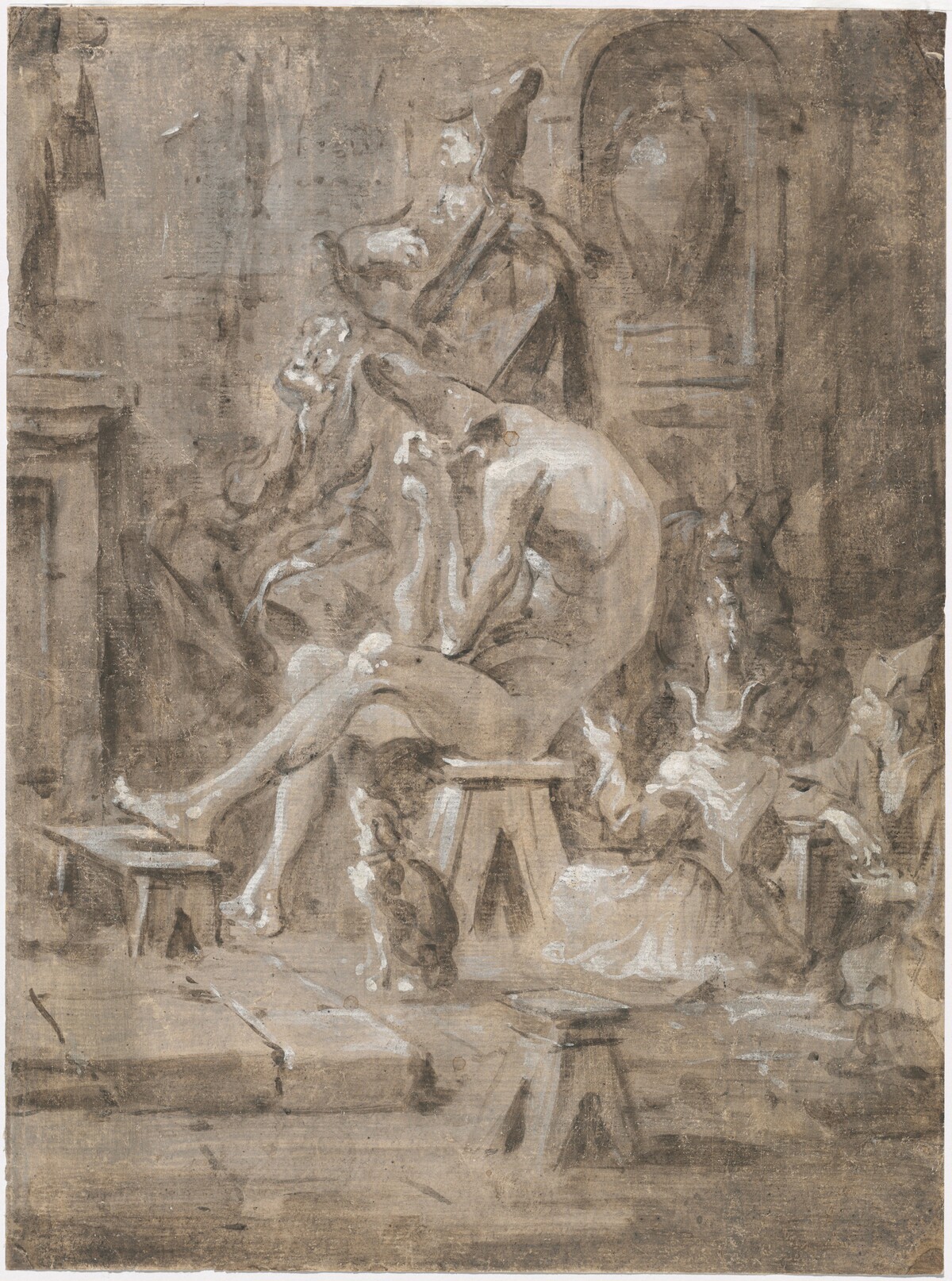 A Penitent at a Quaker Sermon by Alessandro Magnasco