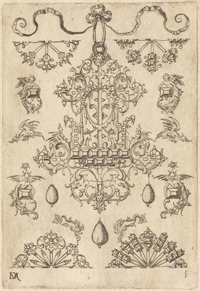 Large Pendant Surrounded by Ten Different Studs