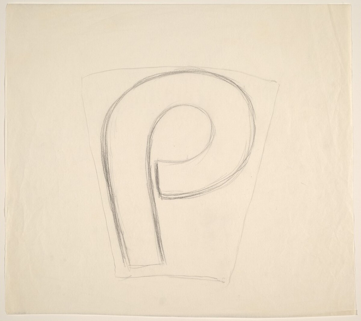 Sketch for "Building - Blocks for a Doorway" (P) by Vito Acconci