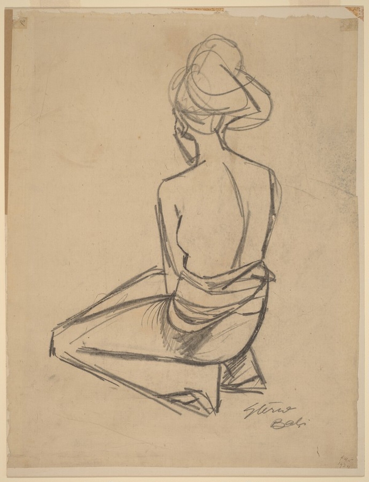Seated Balinese Figure Seen from Behind by Maurice Sterne