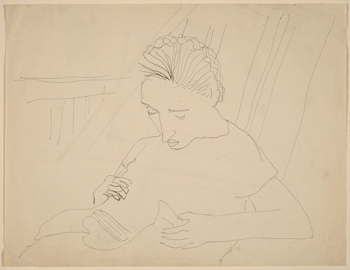 Half-Length Portrait of a Seated Woman, Turned to the Left, Eyes Cast Downward by Mark Rothko