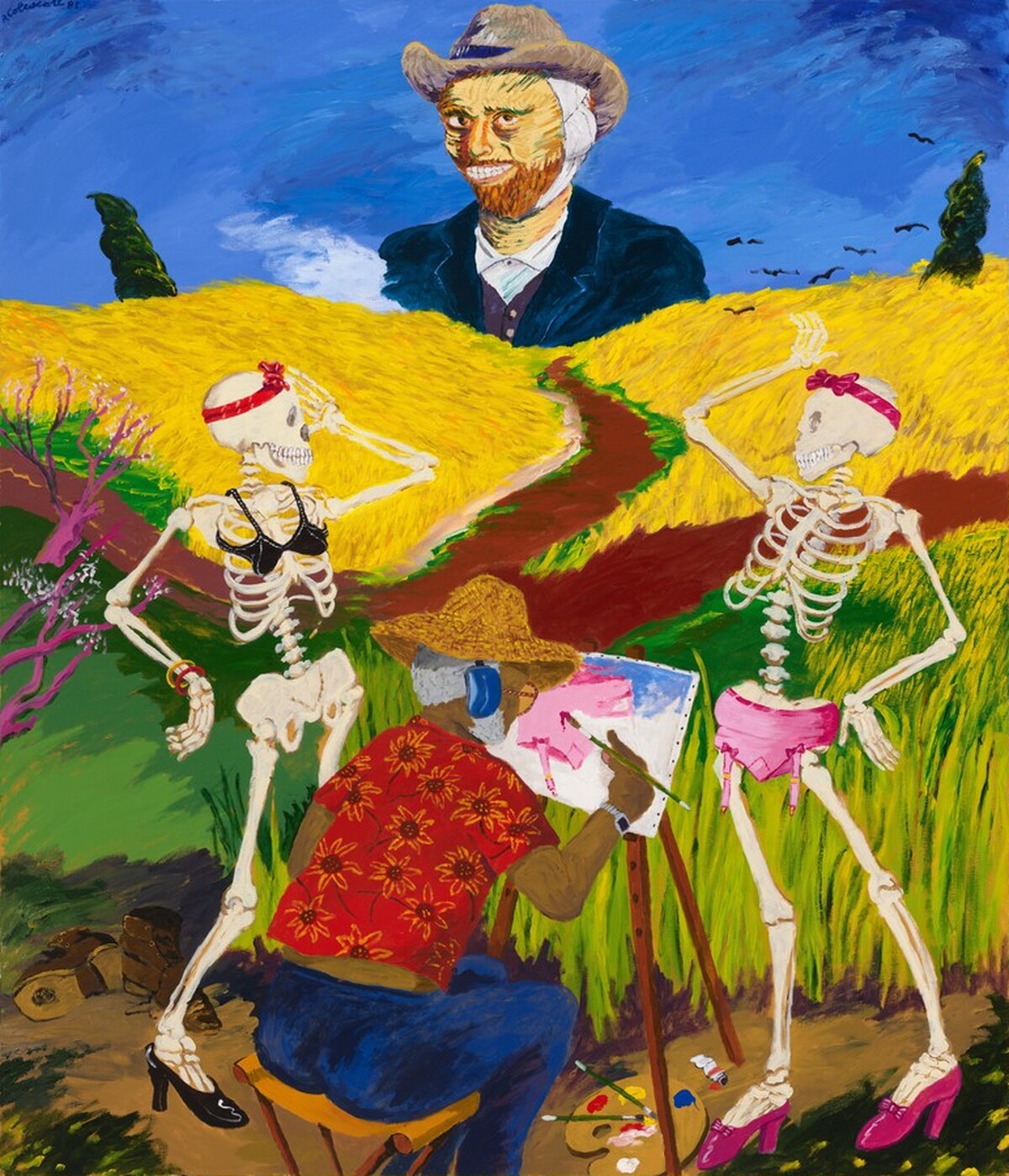 Auvers-sur-Oise (Crow in the Wheatfield) by Robert Colescott