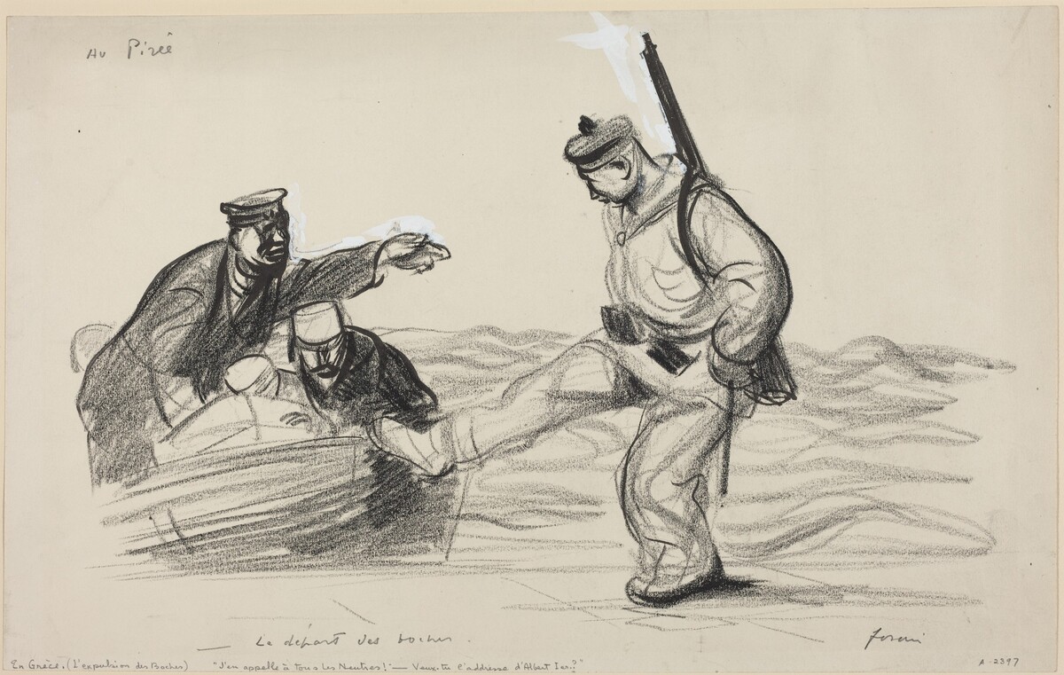 Au Pireê.  -Le depart des boches. by Jean-Louis Forain
