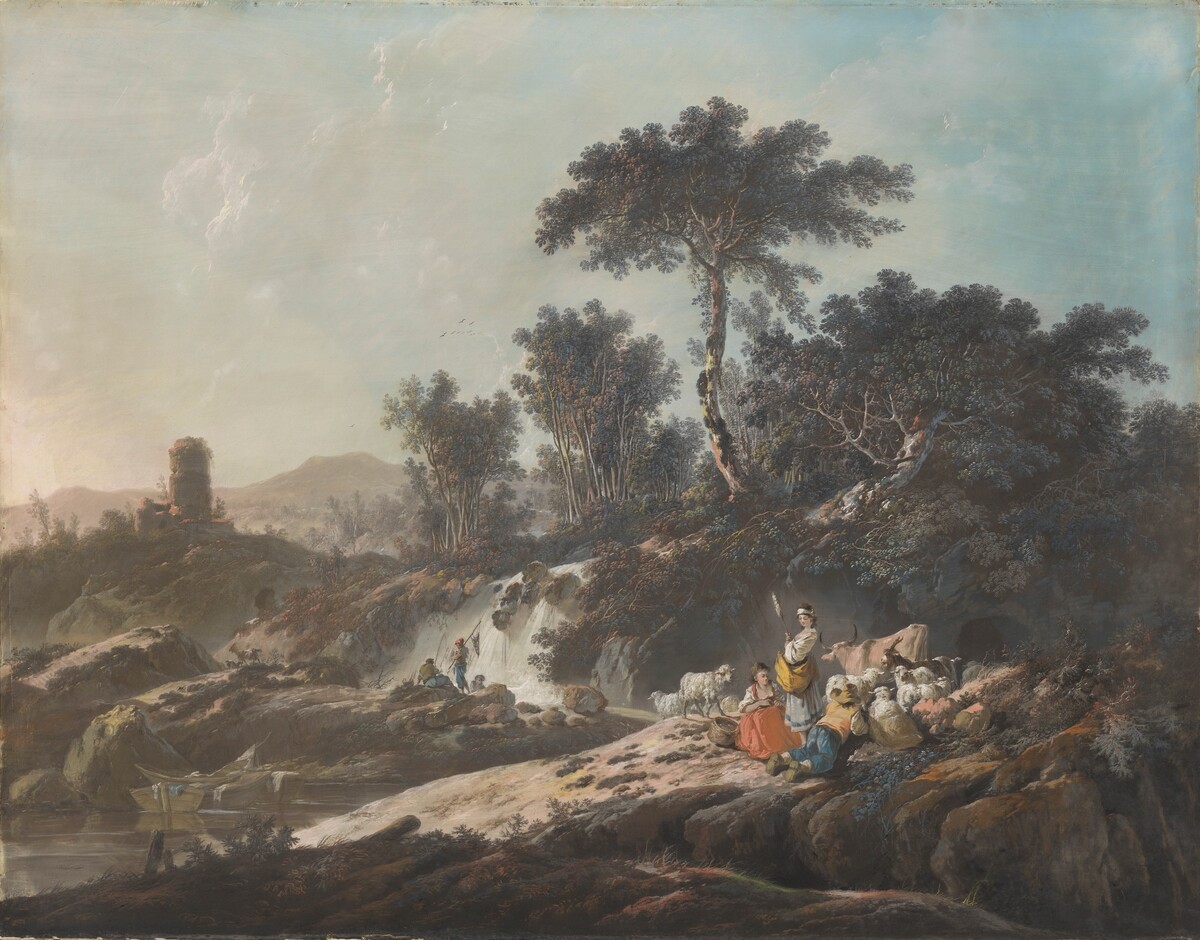 Shepherds Resting by a Stream by Jean-Baptiste Pillement