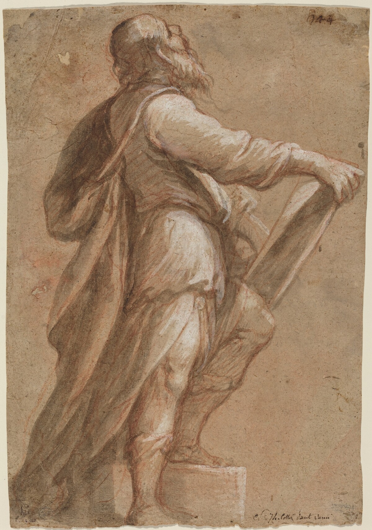 A Saint Holding a Book by Attributed to Gioacchino Assereto
